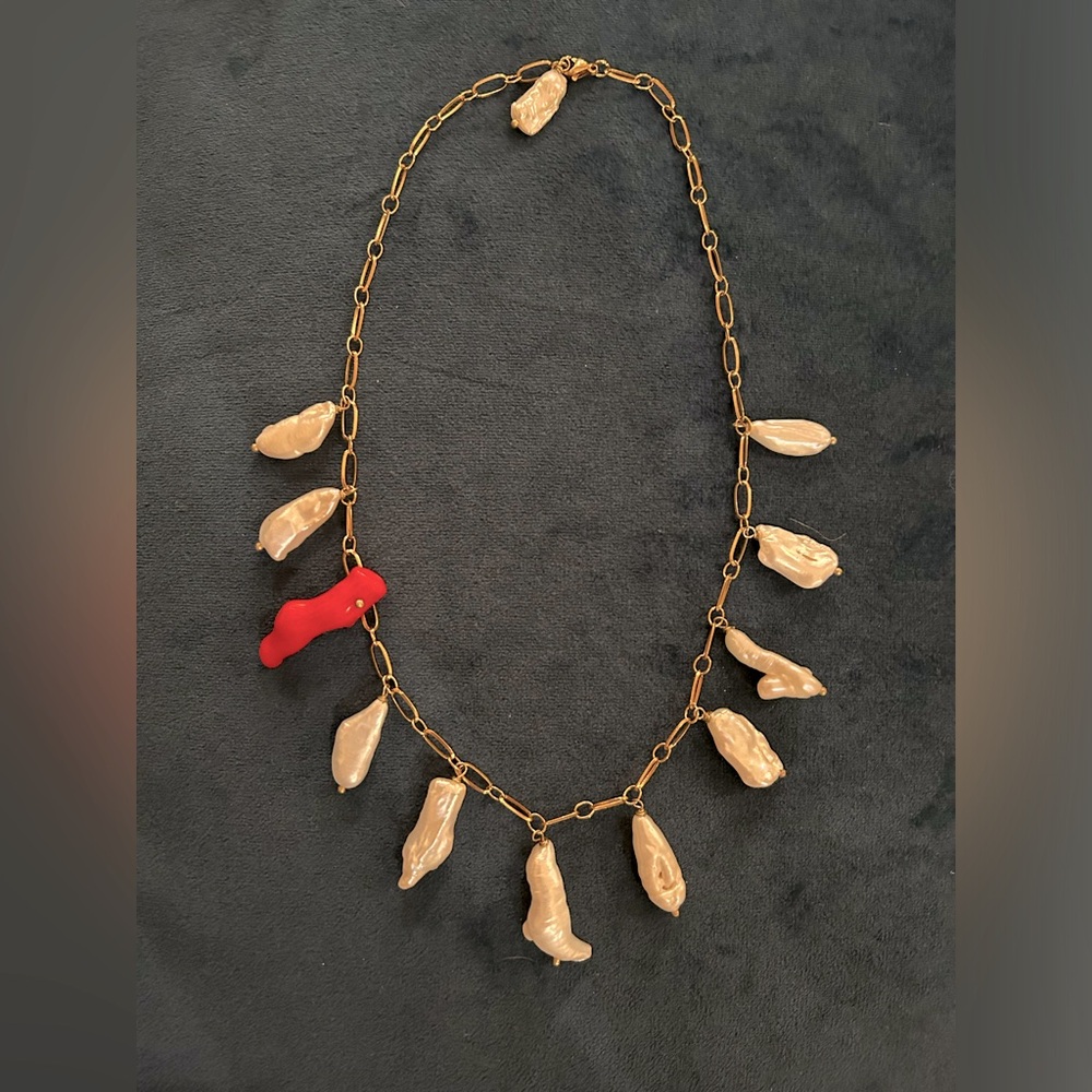 Timeless Pearly 19” Baroque Pearl and Coral Necklace